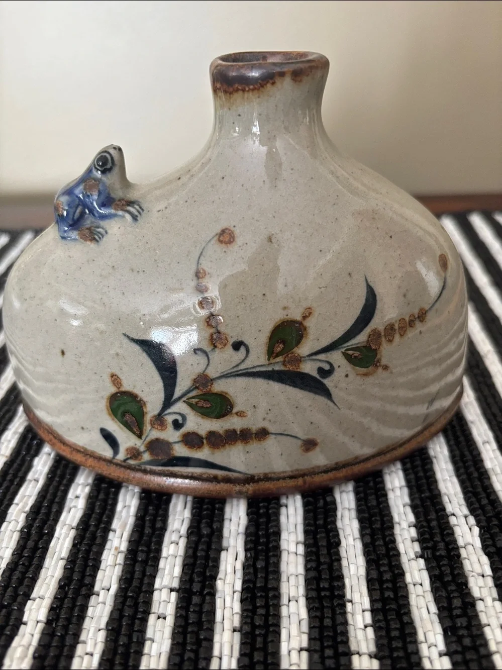 vintage Mexican folk art bud vase from the Tonalá region